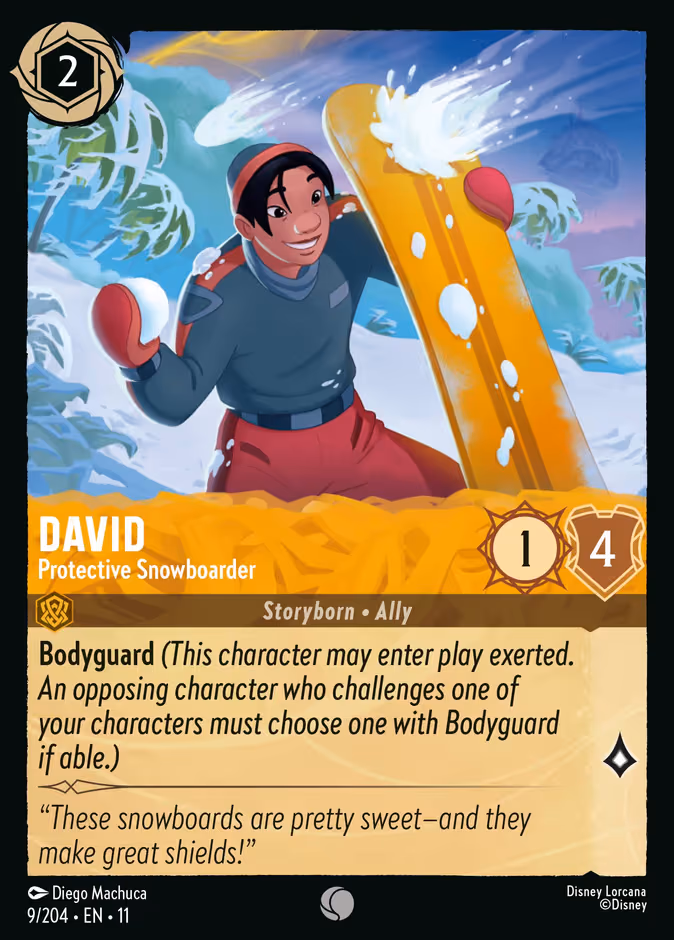 David - Protective Snowboarder Lorcana card (9/204, Winterspell)
