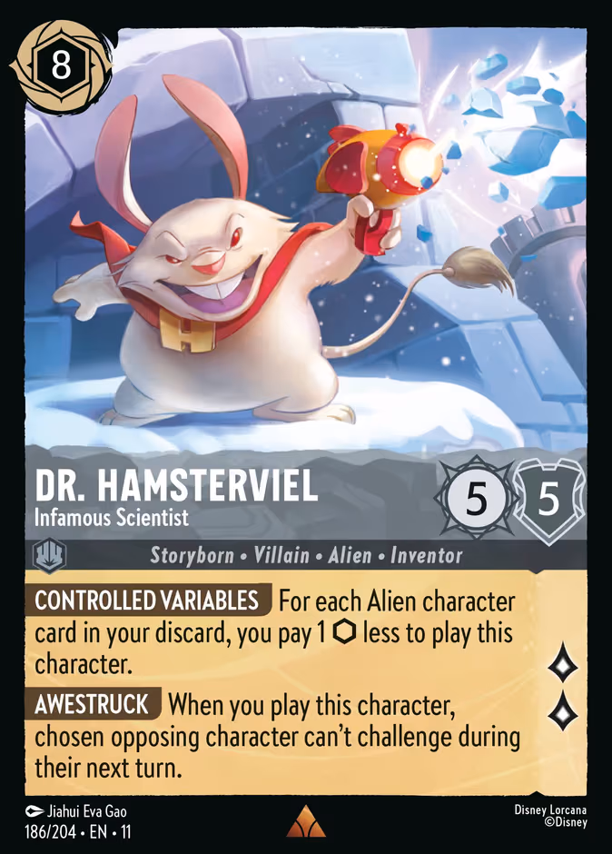 Dr. Hamsterviel - Infamous Scientist Lorcana card (186/204, Winterspell)