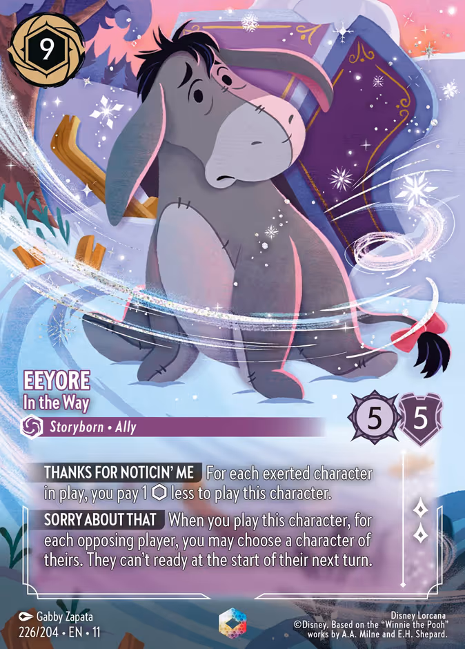 Eeyore - In the Way Lorcana card (226/204, Winterspell)