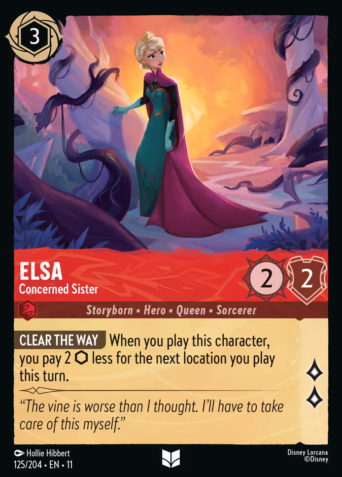Elsa - Concerned Sister Lorcana card (125/204, Winterspell)