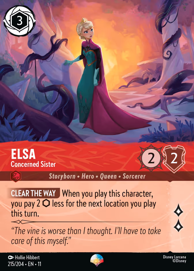 Elsa - Concerned Sister Lorcana card (215/204, Winterspell)