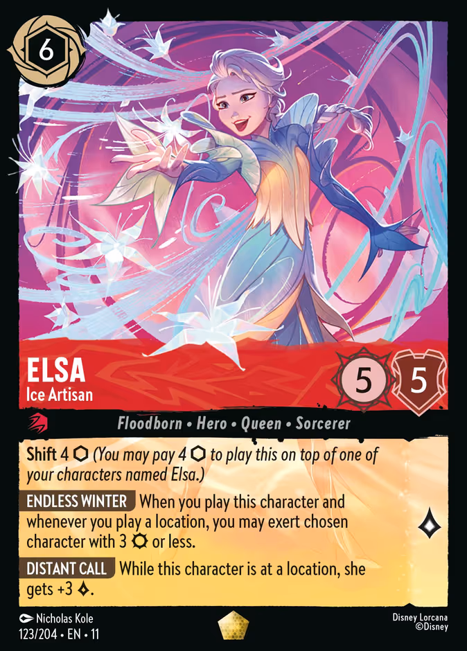 Elsa - Ice Artisan Lorcana card (123/204, Winterspell)