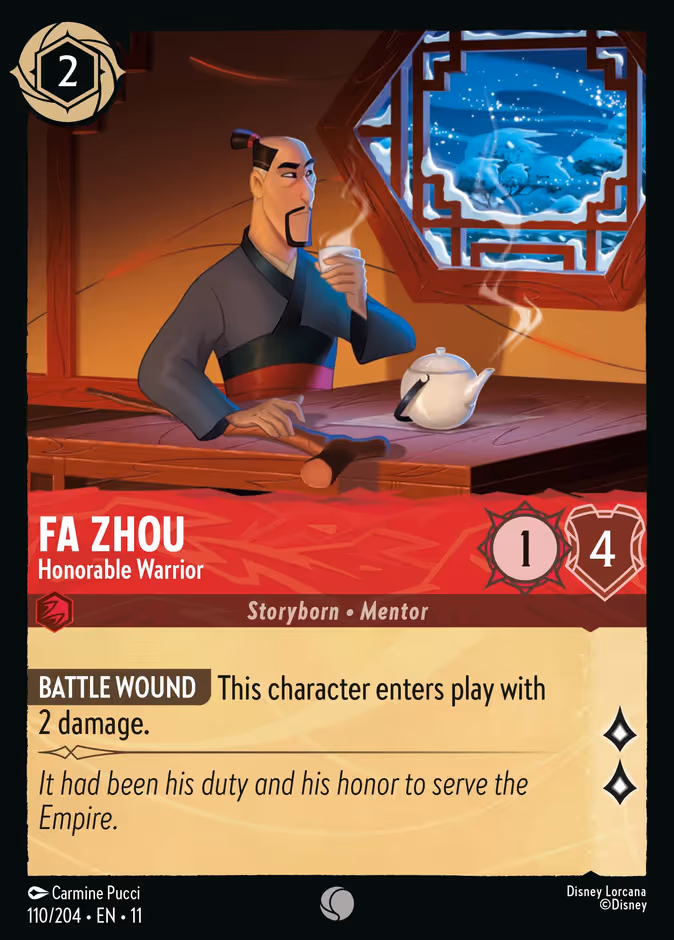 Fa Zhou - Honorable Warrior Lorcana card (110/204, Winterspell)