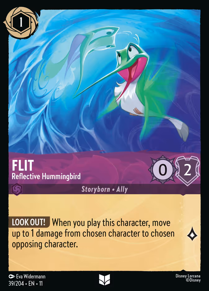 Flit - Reflective Hummingbird Lorcana card (39/204, Winterspell)