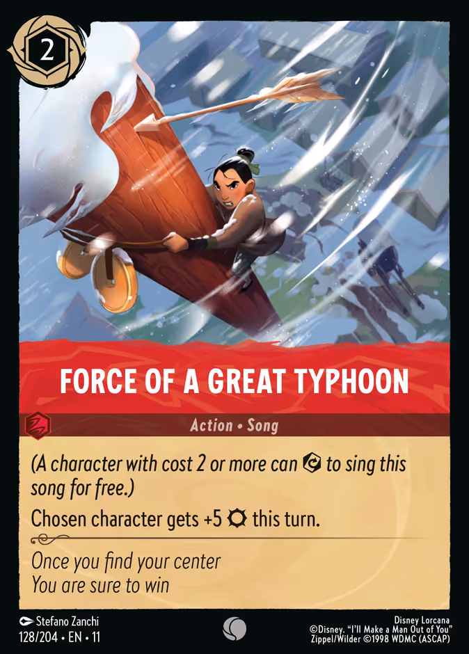 Force of a Great Typhoon Lorcana card (128/204, Winterspell)