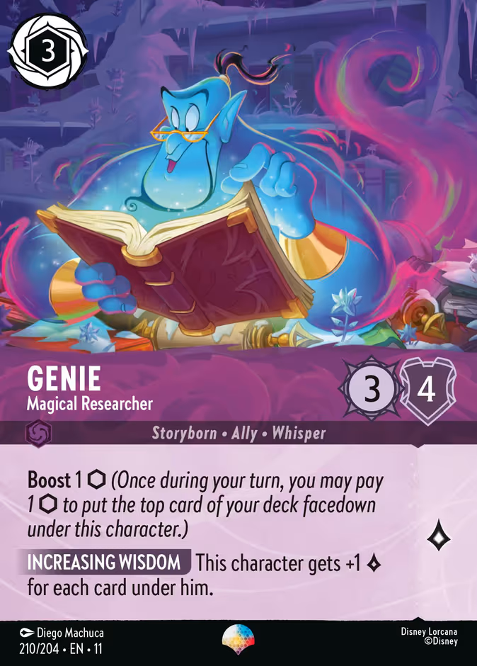 Genie - Magical Researcher Lorcana card (210/204, Winterspell)
