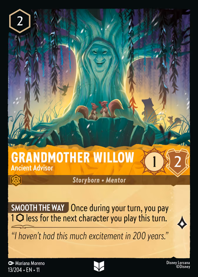 Grandmother Willow - Ancient Advisor Lorcana card (13/204, Winterspell)