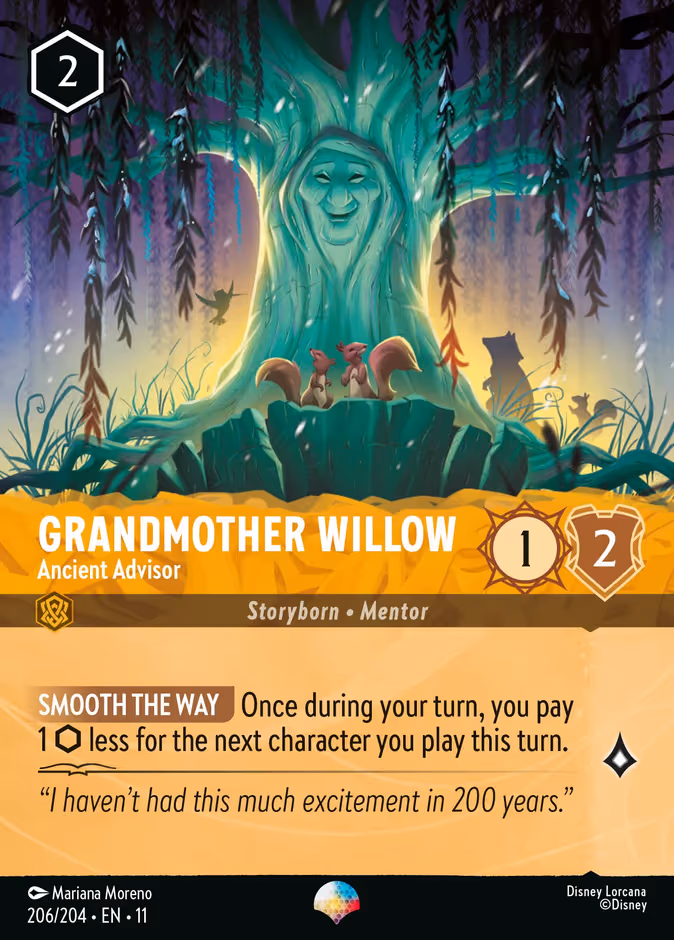 Grandmother Willow - Ancient Advisor Lorcana card (206/204, Winterspell)