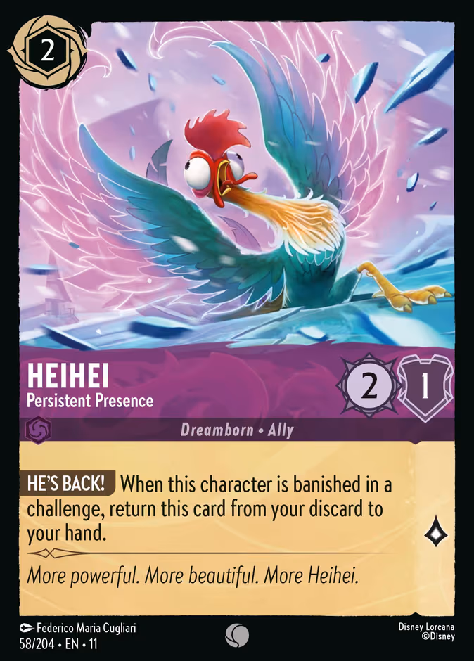 Heihei - Persistent Presence Lorcana card (58/204, Winterspell)