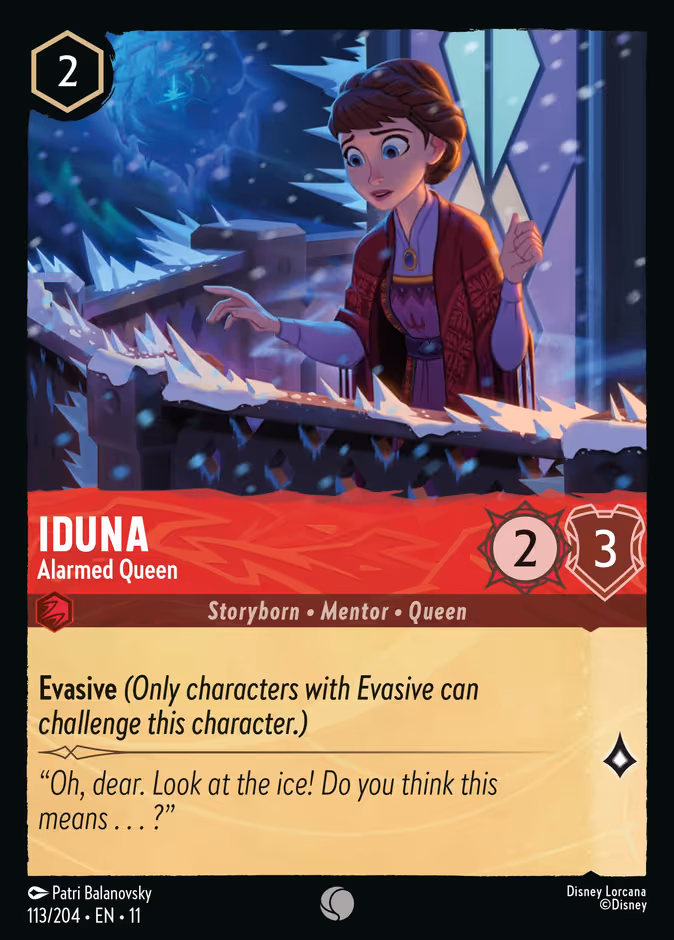 Iduna - Alarmed Queen Lorcana card (113/204, Winterspell)