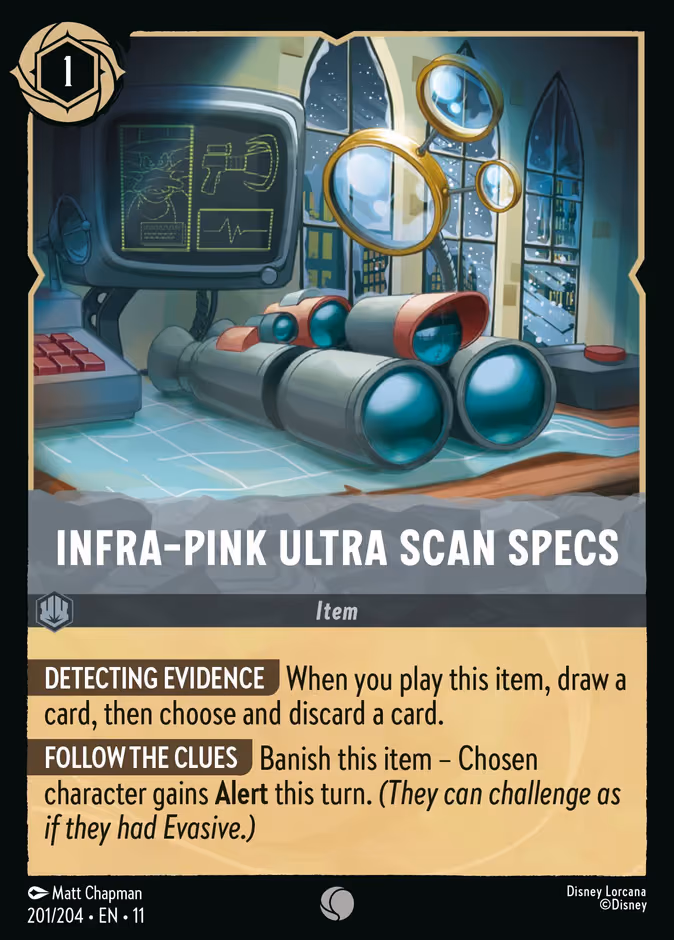 Infra-Pink Ultra Scan Specs Lorcana card (201/204, Winterspell)