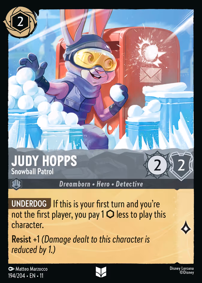 Judy Hopps - Snowball Patrol Lorcana card (194/204, Winterspell)