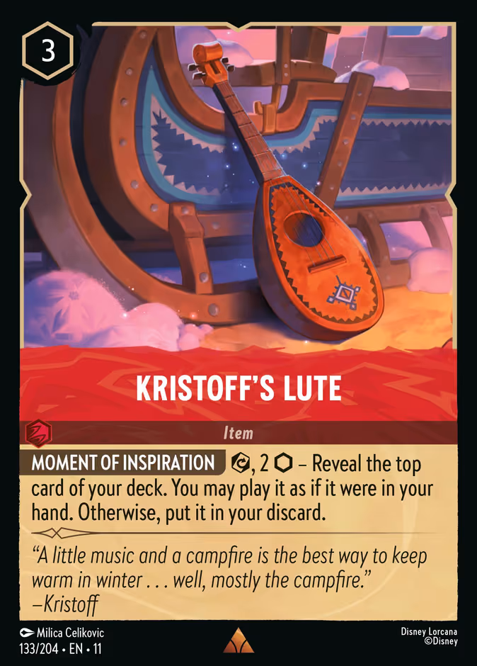 Kristoff's Lute Lorcana card (133/204, Winterspell)
