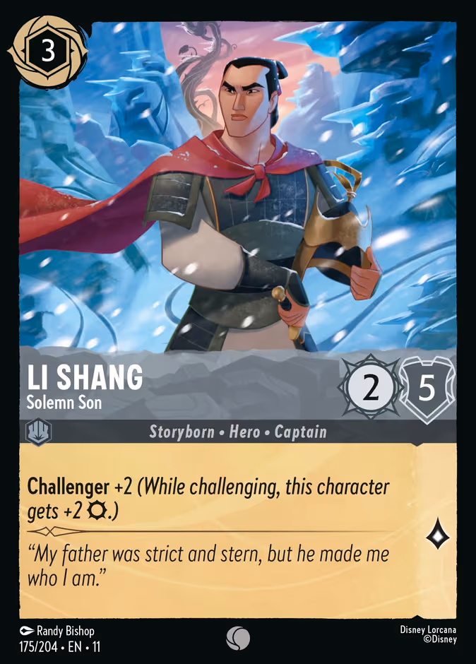 Li Shang - Solemn Son Lorcana card (175/204, Winterspell)