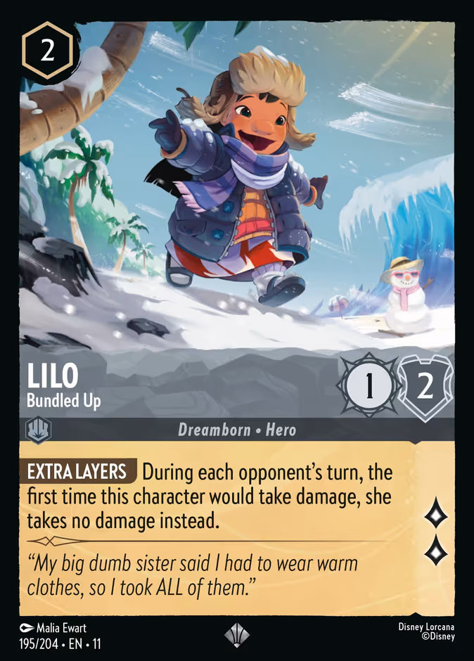 Lilo - Bundled Up Lorcana card (195/204, Winterspell)