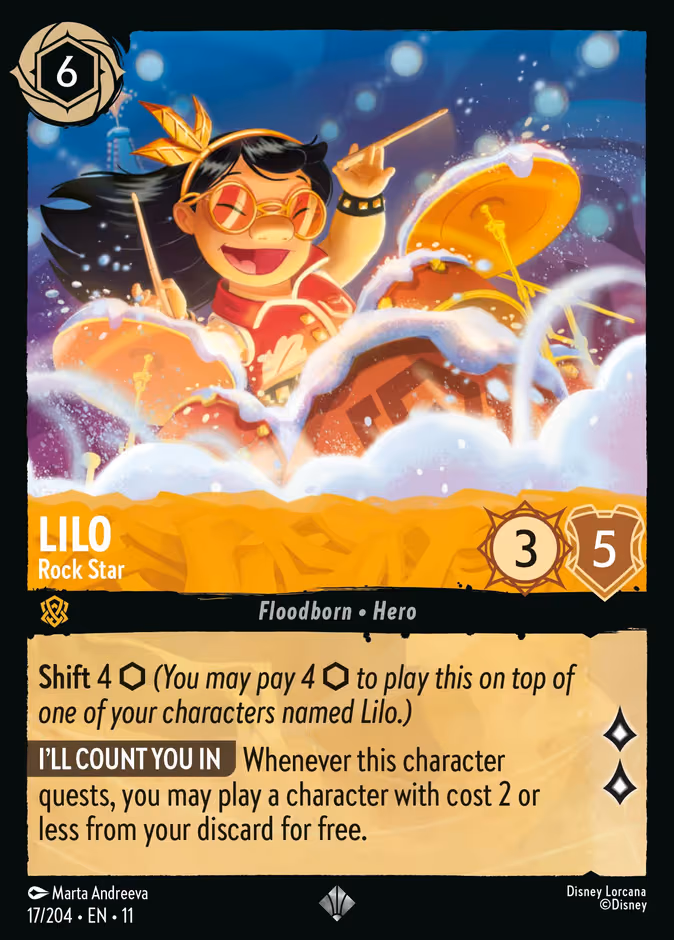Lilo - Rock Star Lorcana card (17/204, Winterspell)