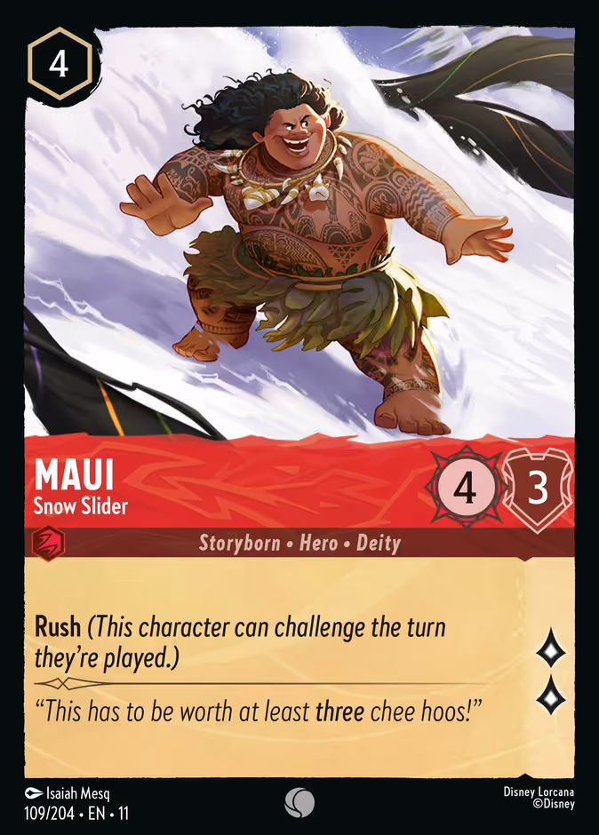 Maui - Snow Slider Lorcana card (109/204, Winterspell)