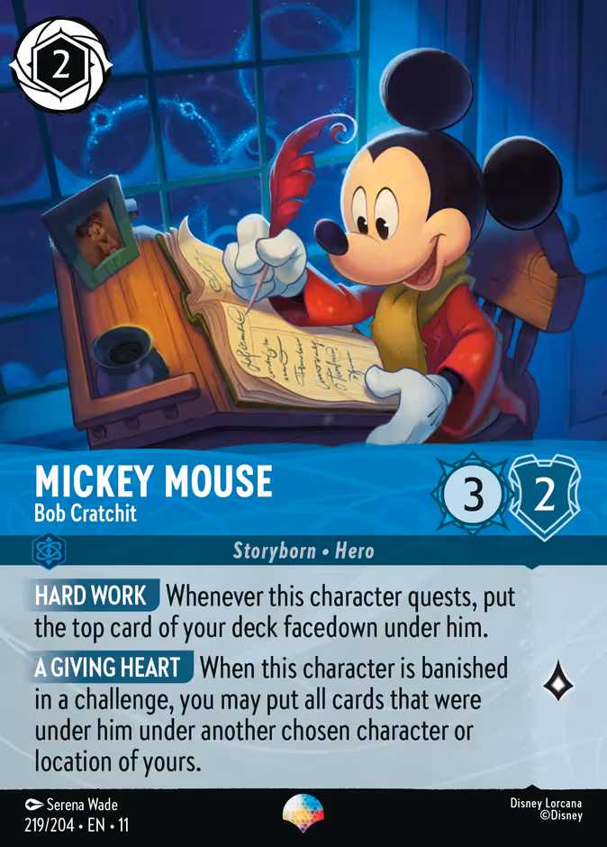 Mickey Mouse - Bob Cratchit Lorcana card (219/204, Winterspell)