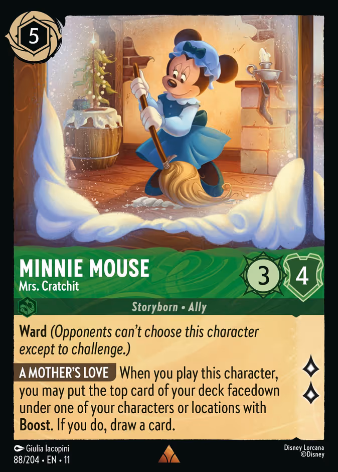 Minnie Mouse - Mrs. Cratchit Lorcana card (88/204, Winterspell)