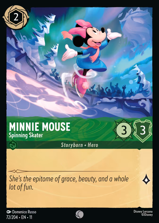 Minnie Mouse - Spinning Skater Lorcana card (72/204, Winterspell)