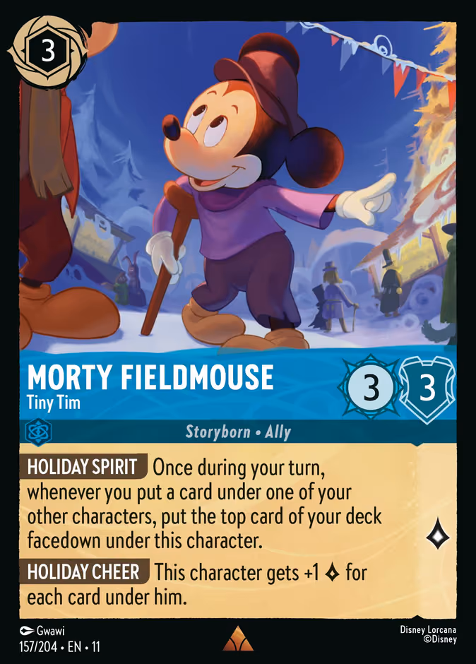 Morty Fieldmouse - Tiny Tim Lorcana card (157/204, Winterspell)