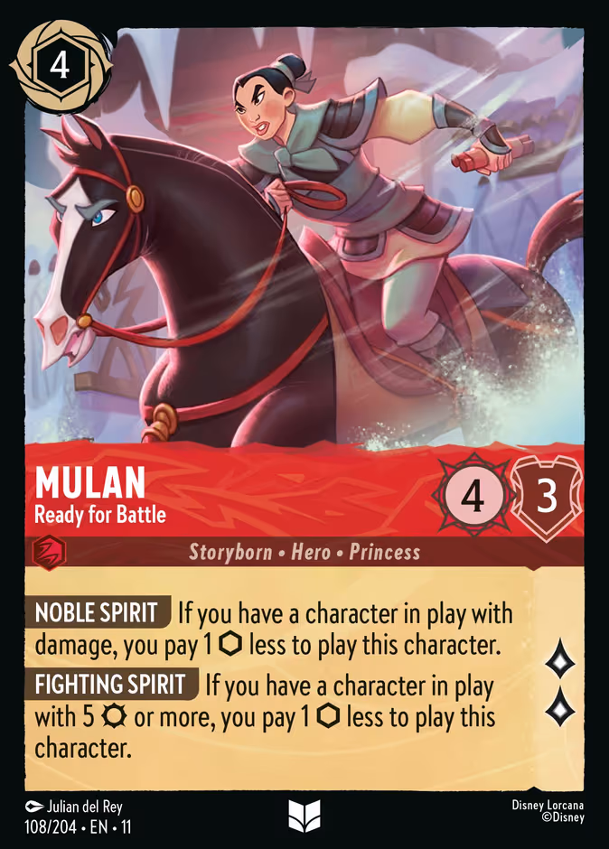 Mulan - Ready for Battle Lorcana card (108/204, Winterspell)