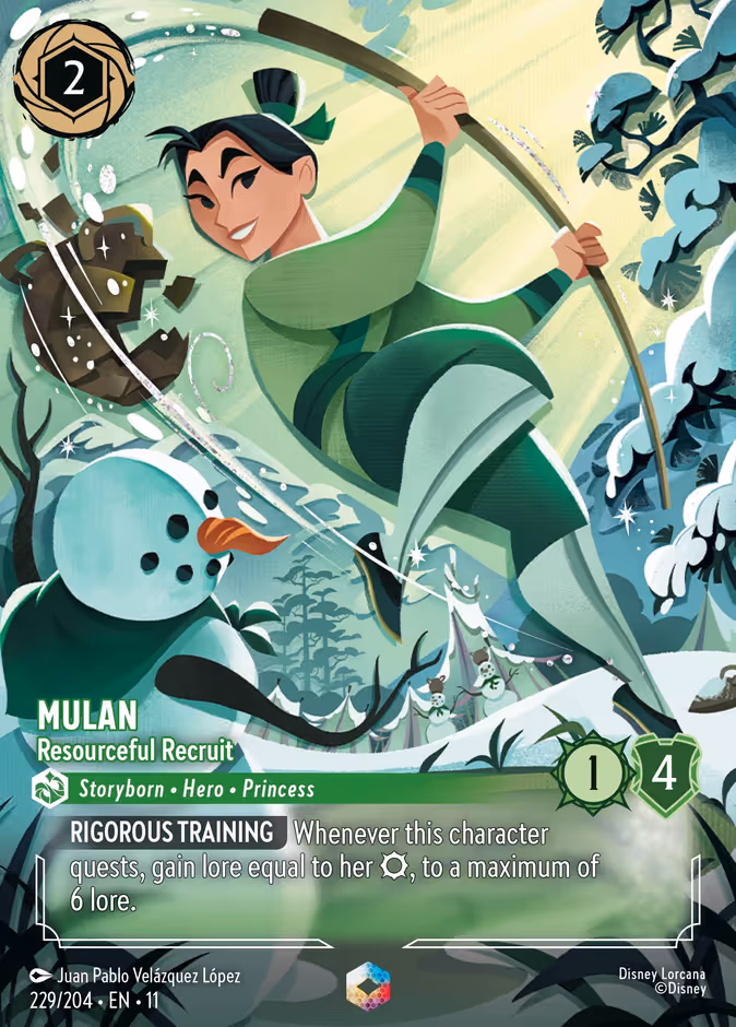 Mulan - Resourceful Recruit Lorcana card (229/204, Winterspell)