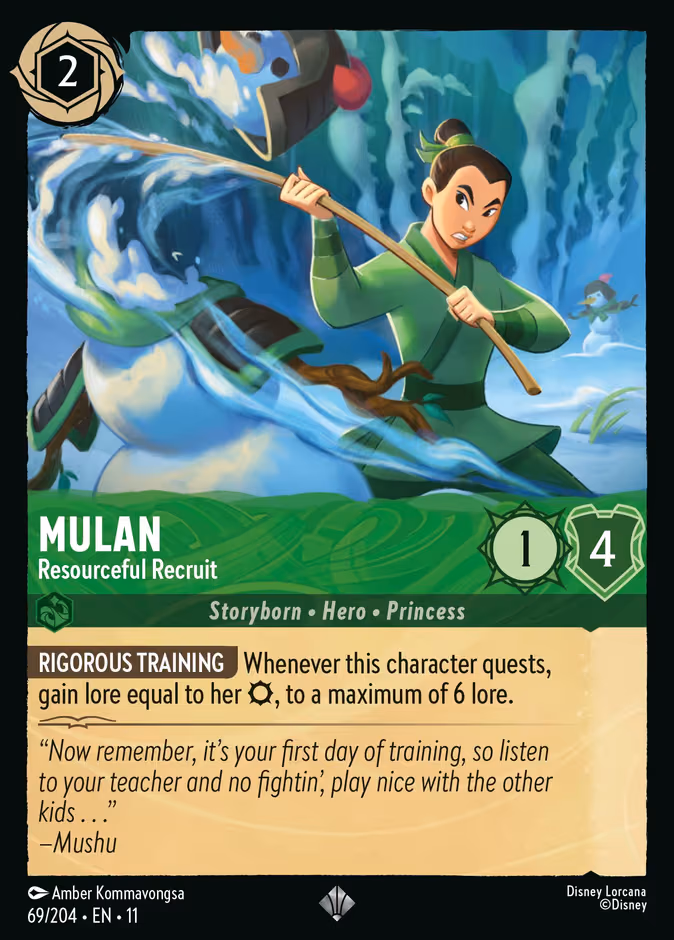 Mulan - Resourceful Recruit Lorcana card (69/204, Winterspell)