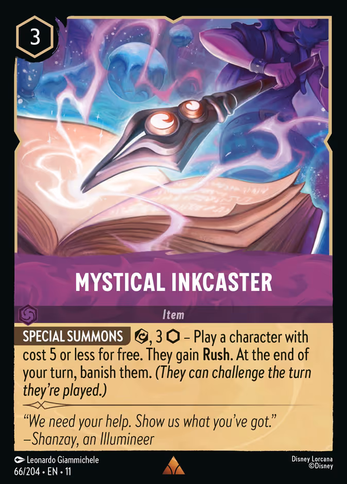 Mystical Inkcaster Lorcana card (66/204, Winterspell)