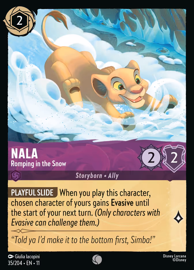 Nala - Romping in the Snow Lorcana card (35/204, Winterspell)