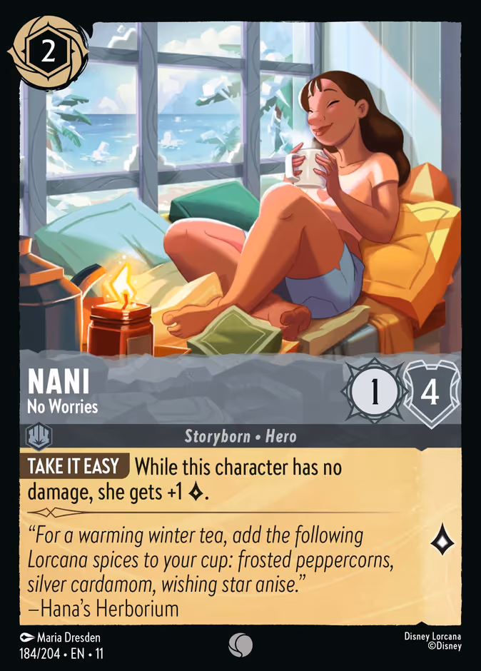 Nani - No Worries Lorcana card (184/204, Winterspell)