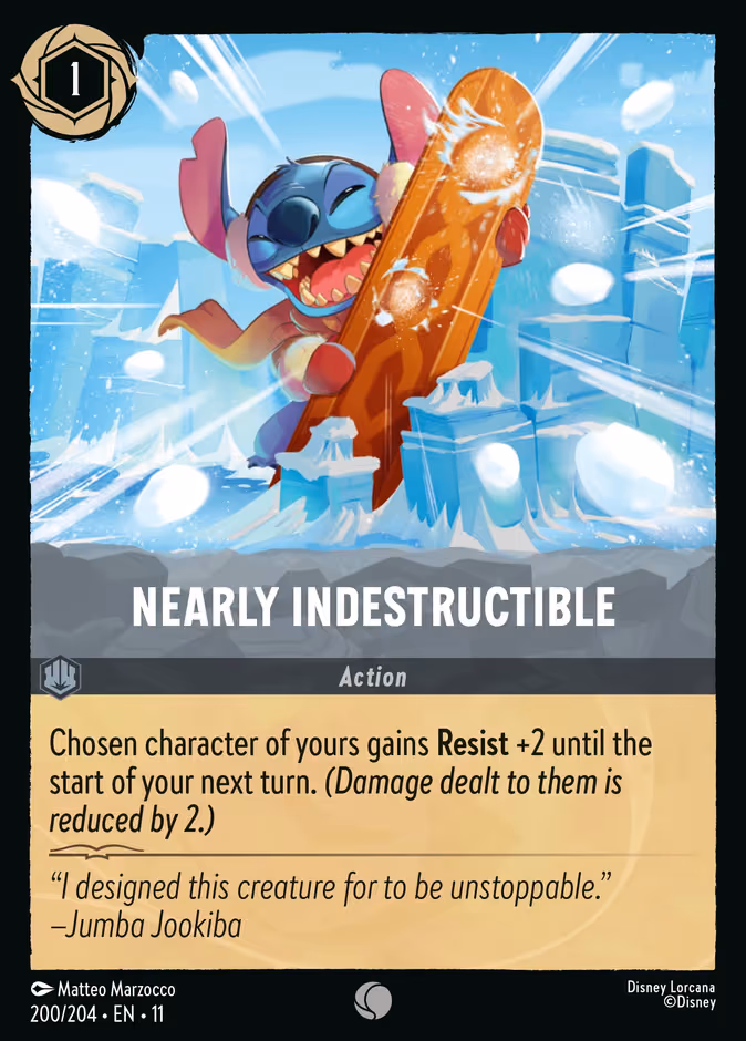 Nearly Indestructible Lorcana card (200/204, Winterspell)