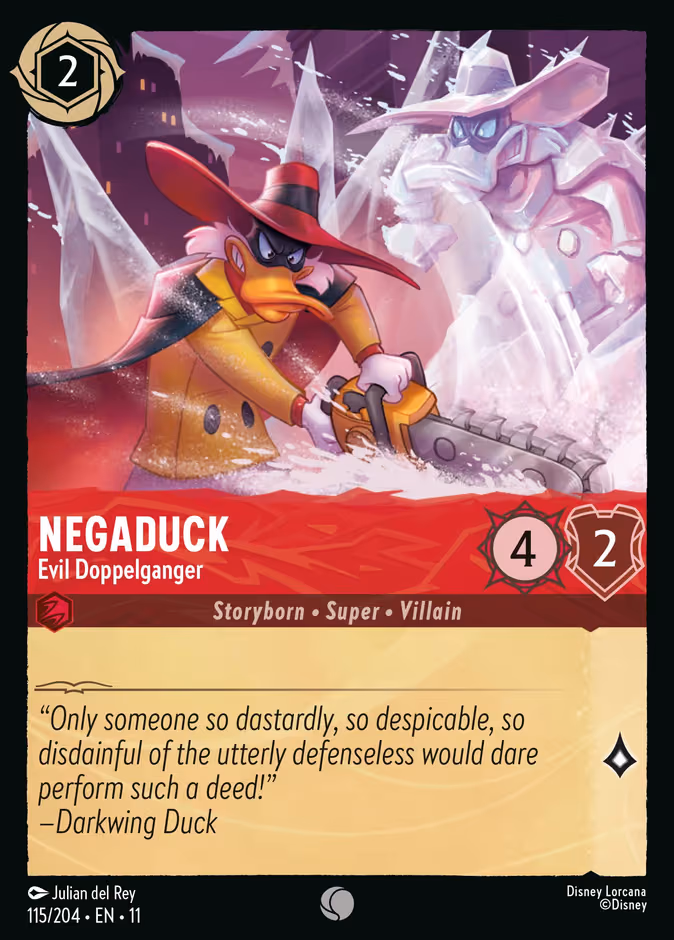Negaduck - Evil Doppelganger Lorcana card (115/204, Winterspell)