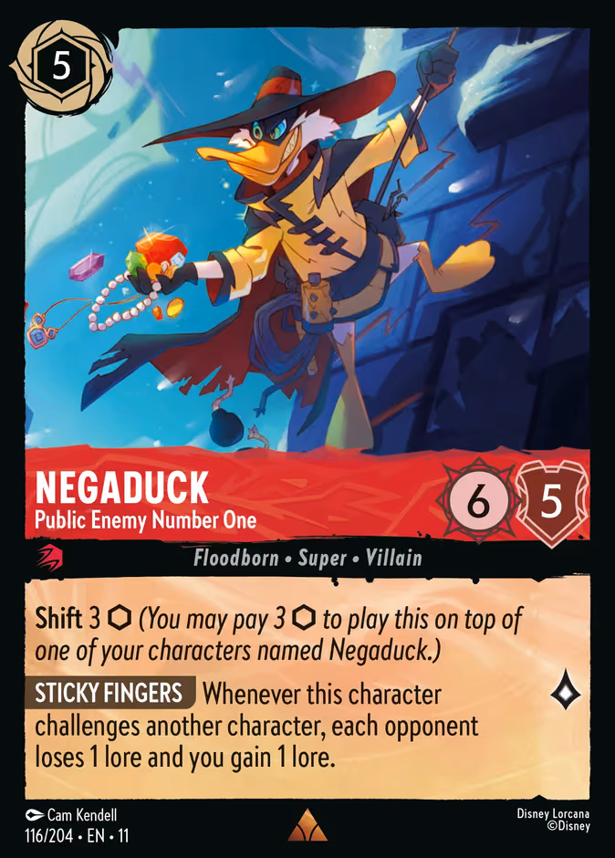 Negaduck - Public Enemy Number One Lorcana card (116/204, Winterspell)