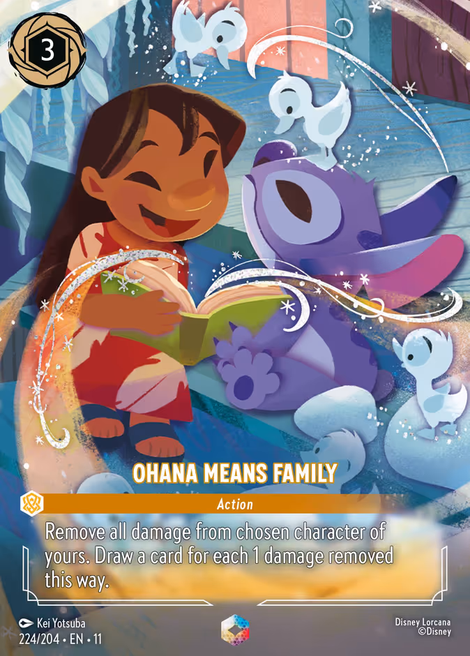 Ohana Means Family Lorcana card (224/204, Winterspell)
