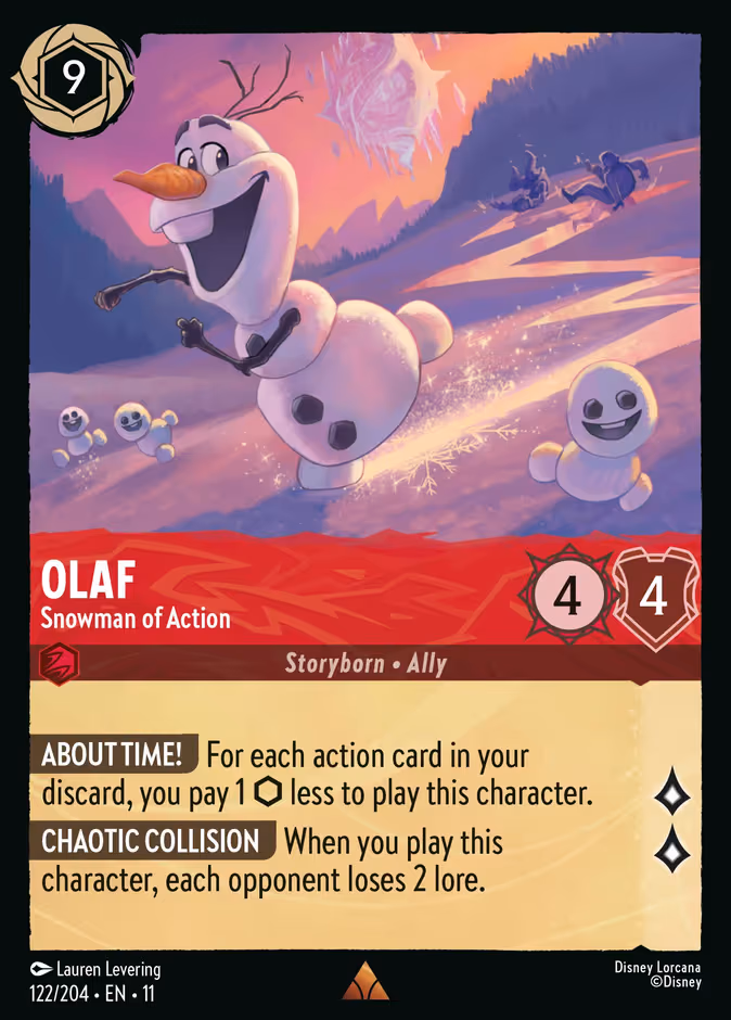 Olaf - Snowman of Action Lorcana card (122/204, Winterspell)