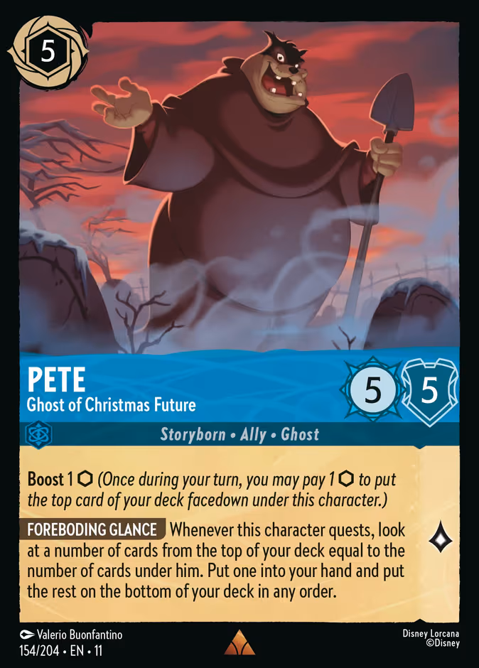 Pete - Ghost of Christmas Future Lorcana card (154/204, Winterspell)