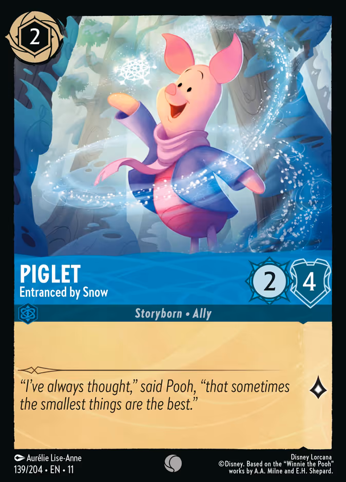 Piglet - Entranced by Snow Lorcana card (139/204, Winterspell)