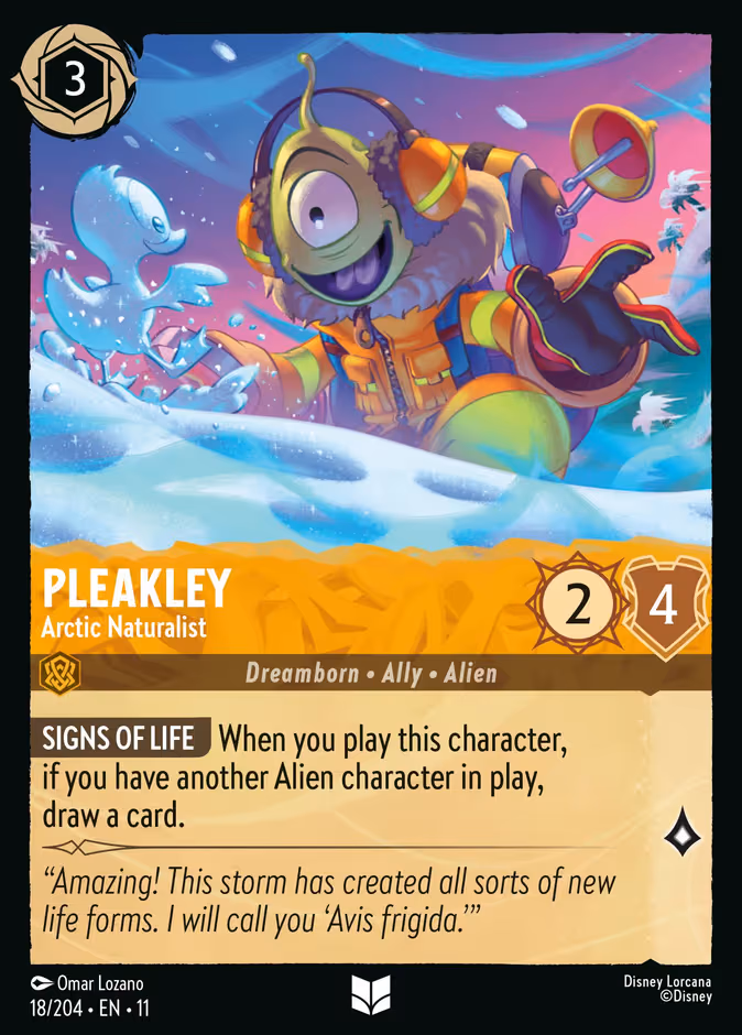 Pleakley - Arctic Naturalist Lorcana card (18/204, Winterspell)