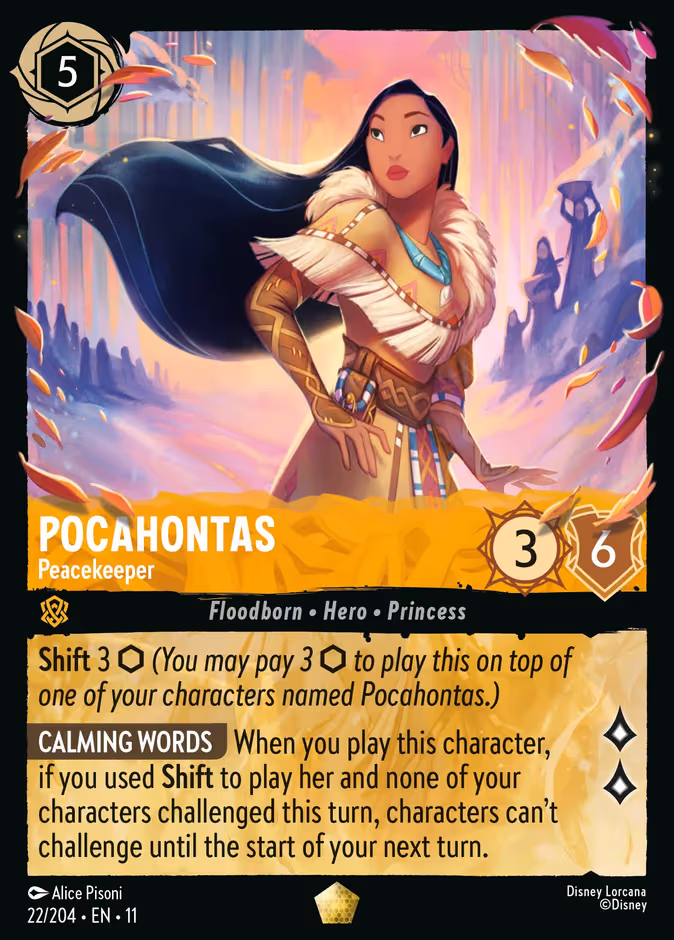 Pocahontas - Peacekeeper Lorcana card (22/204, Winterspell)