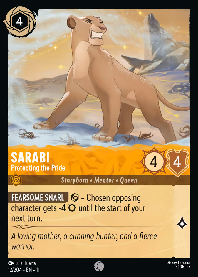 Sarabi - Protecting the Pride Lorcana card (12/204, Winterspell)