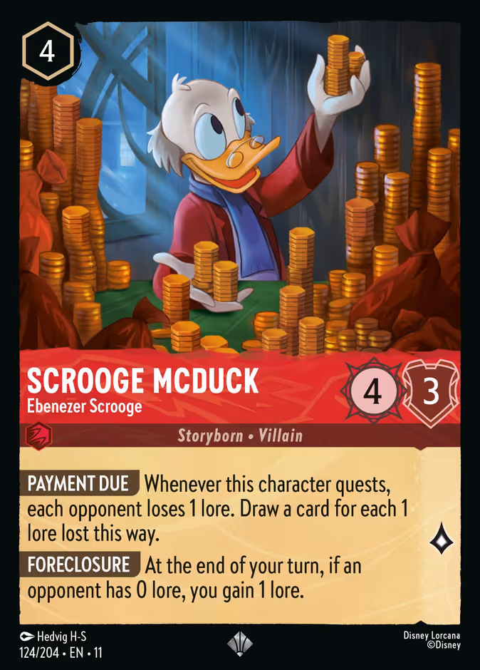 Scrooge McDuck - Ebenezer Scrooge Lorcana card (124/204, Winterspell)