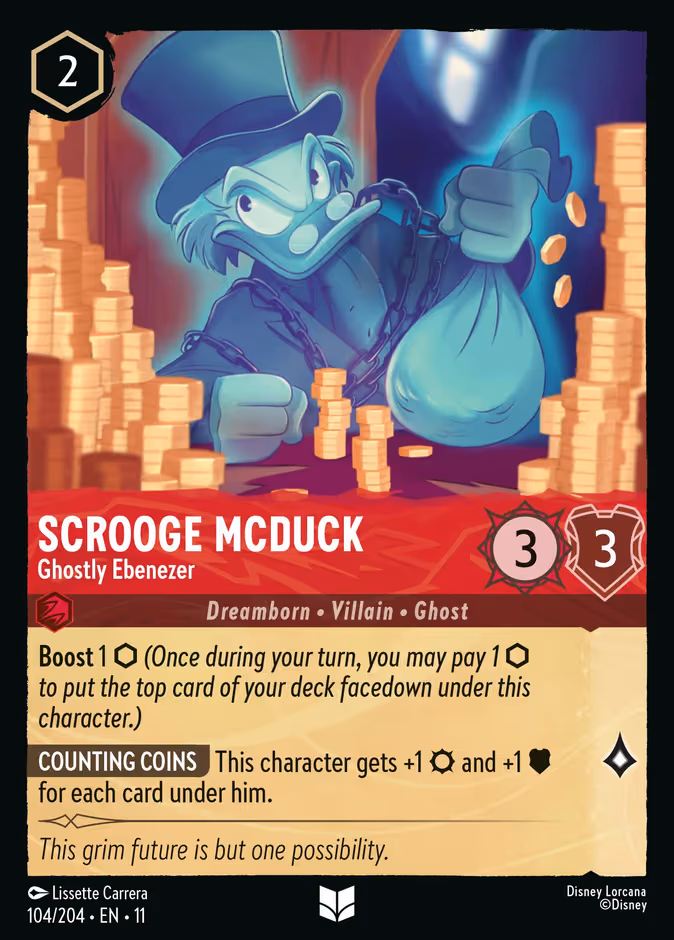 Scrooge McDuck - Ghostly Ebenezer Lorcana card (104/204, Winterspell)