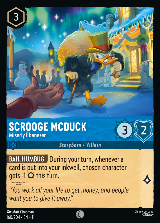 Scrooge McDuck - Miserly Ebenezer Lorcana card (160/204, Winterspell)