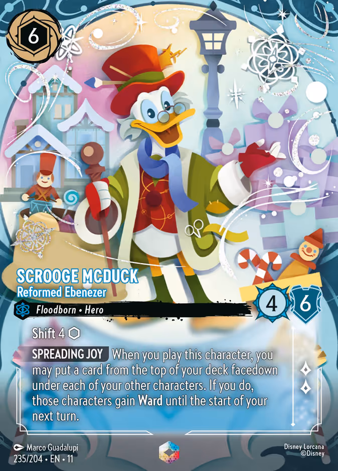 Scrooge McDuck - Reformed Ebenezer Lorcana card (235/204, Winterspell)