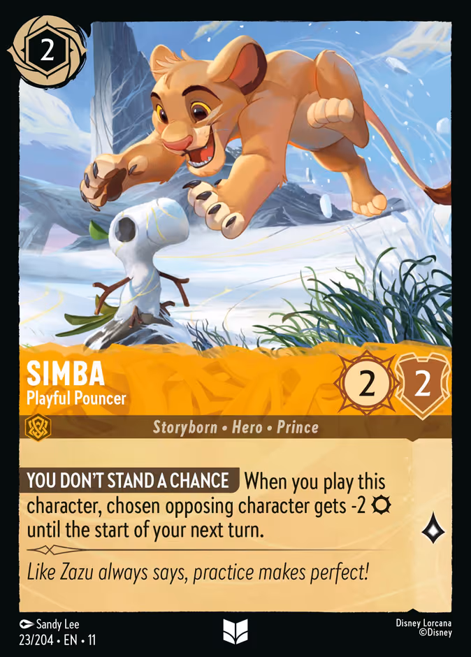 Simba - Playful Pouncer Lorcana card (23/204, Winterspell)