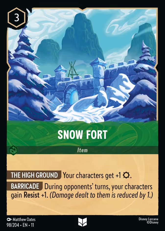 Snow Fort Lorcana card (98/204, Winterspell)