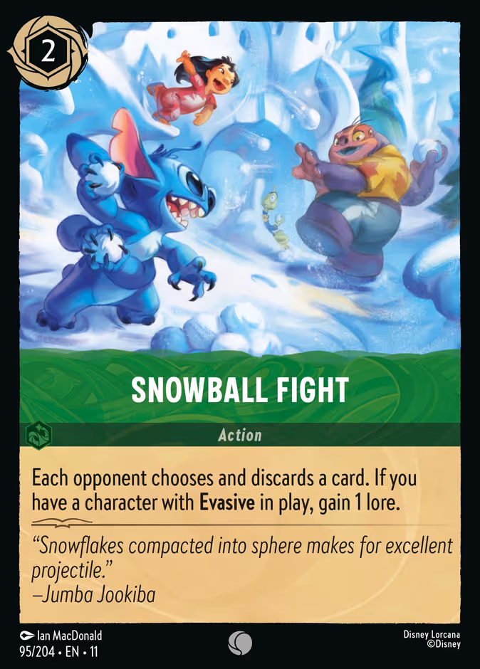 Snowball Fight Lorcana card (95/204, Winterspell)