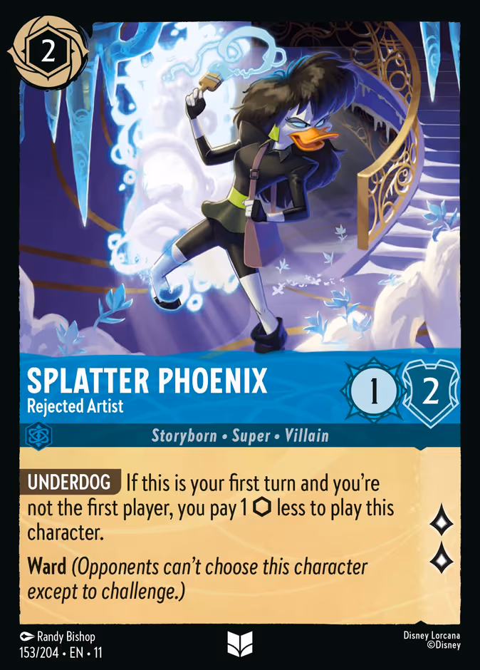 Splatter Phoenix - Rejected Artist Lorcana card (153/204, Winterspell)