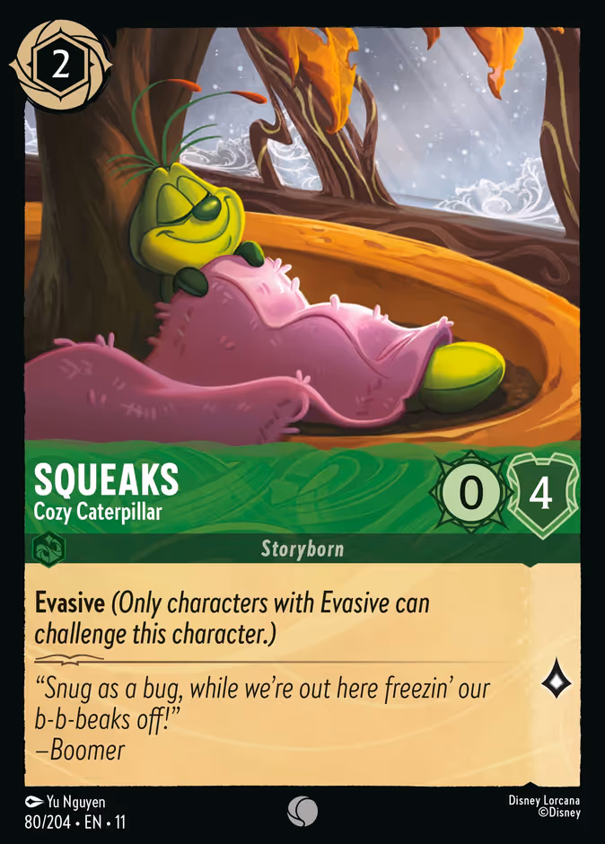 Squeaks - Cozy Caterpillar Lorcana card (80/204, Winterspell)